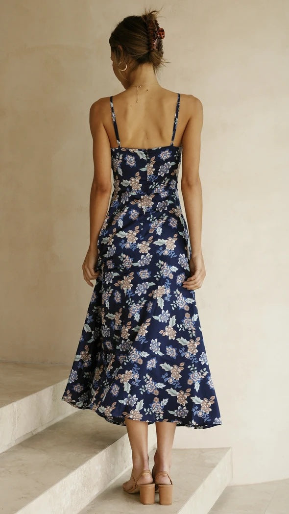 Sweety Summer Floral Print Sleeves Long Dresses-Dresses-Free Shipping at meselling99