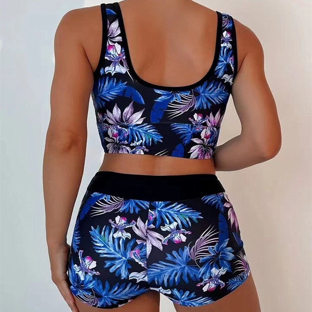 Sexy Floral Print Summer Boxer Swimsuits
