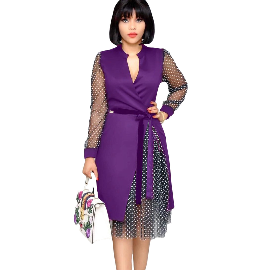 Fashion Dot Print Plus Sizes Women Dresses-Dresses-Free Shipping at meselling99