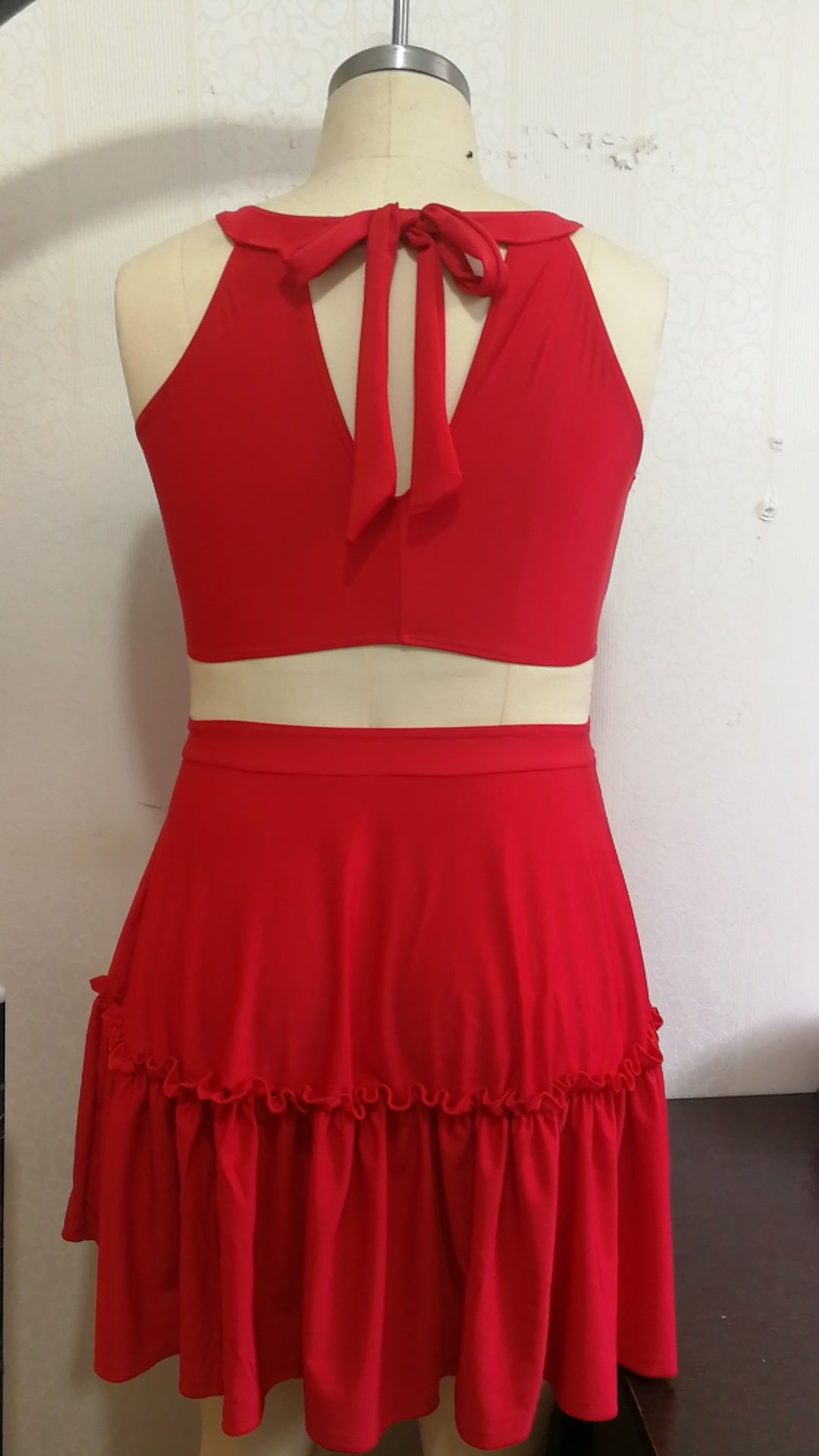 Vintage Red One Piece Summer Plus Sizes Swimwear