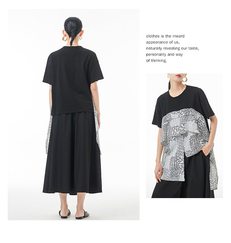 Vintage French Style Summer Chiffon Irregular Women Tops