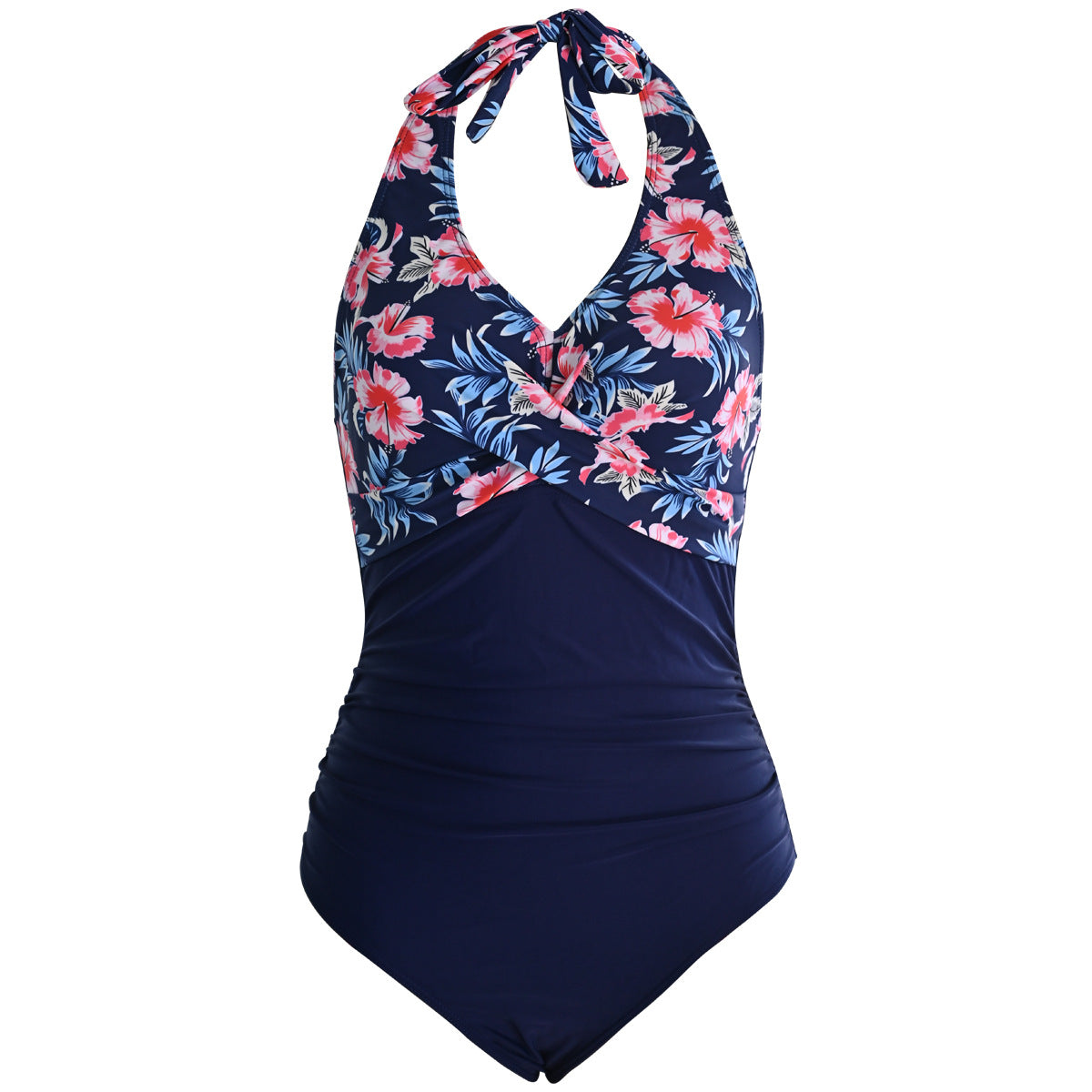 Sexy Halter Floral Print One Piece Swimwear
