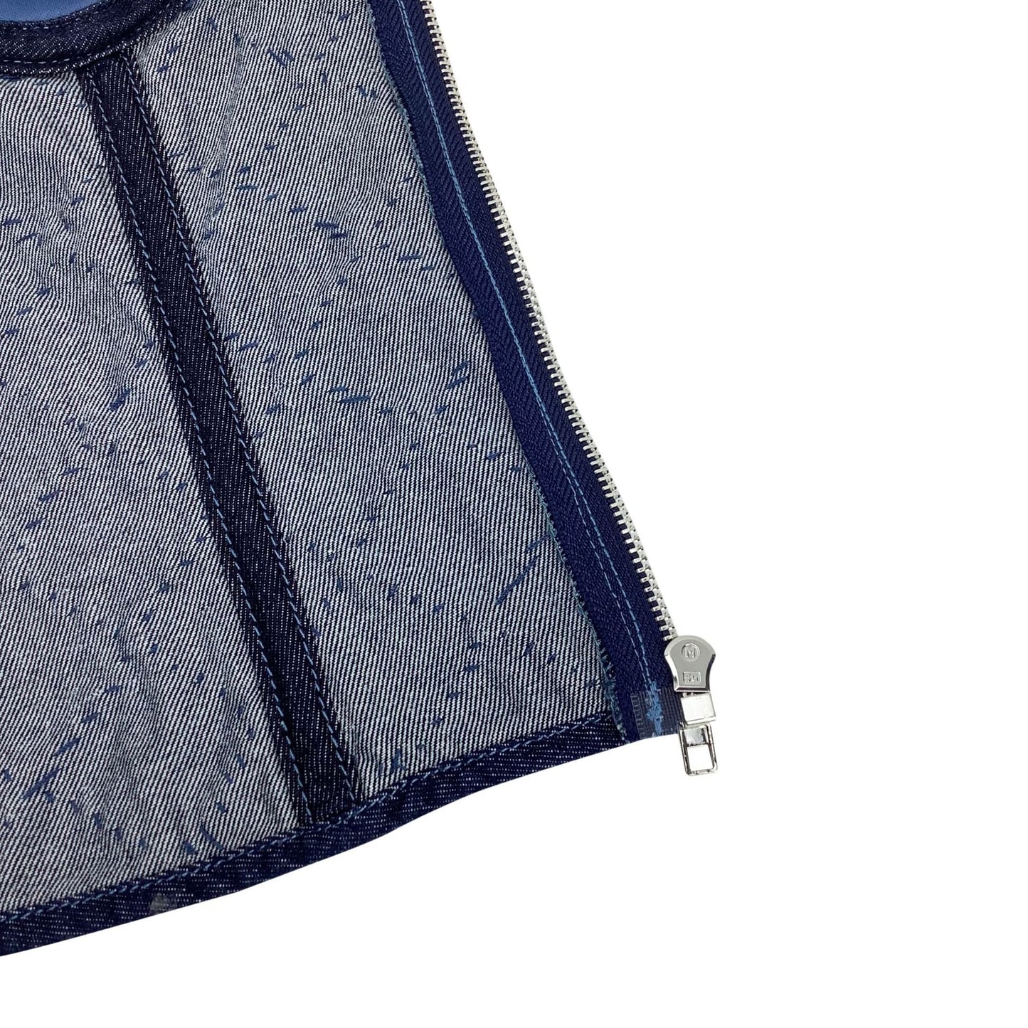 Vintage Diamond Studded Denim Corset Top