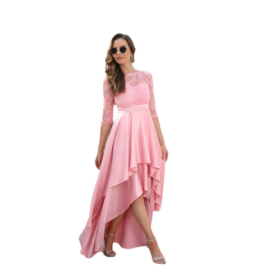 Elegant Lace Party Dresses with Brush Tail-Dresses-Free Shipping at meselling99