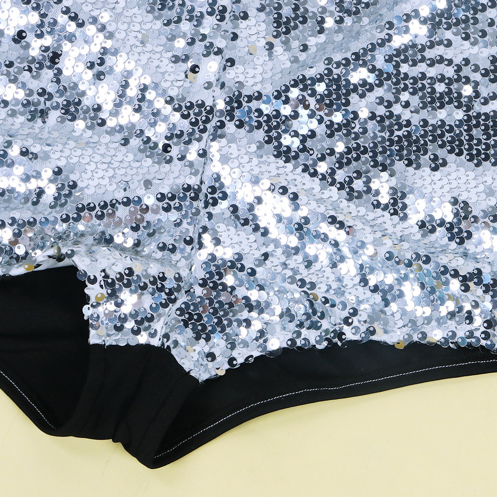 Sexy Bodycon Sequined 3pcs Short Dresses-Party Dresses-Free Shipping at meselling99