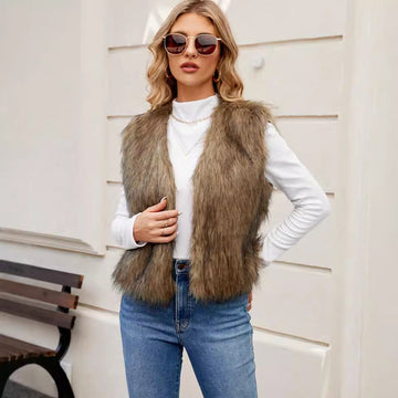 Women's Short Faux Fur Vest