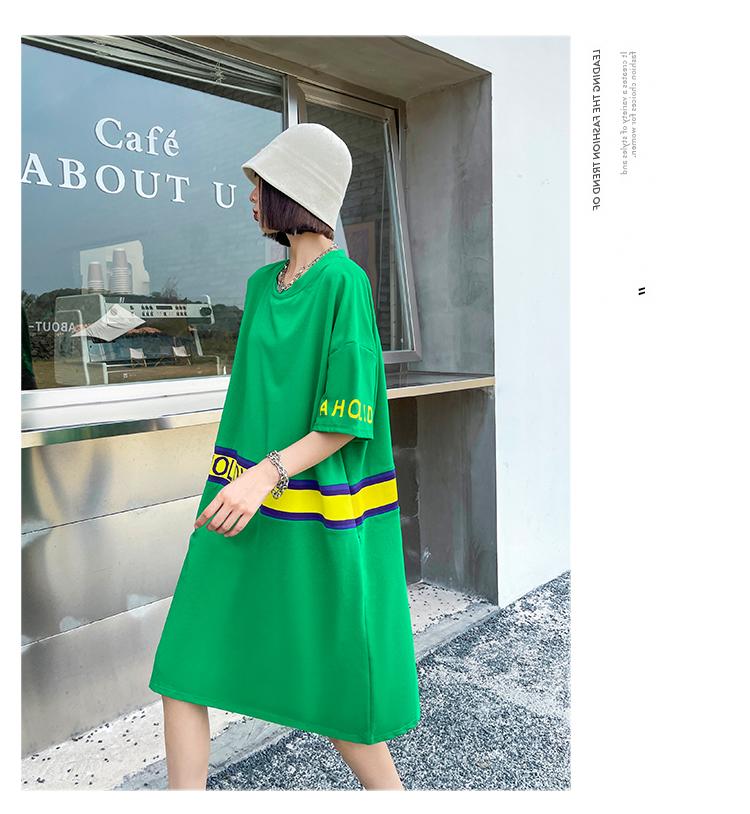Women Summer Short Sleeves Letter T Shirt Dresses-Cozy Dresses-Free Shipping at meselling99