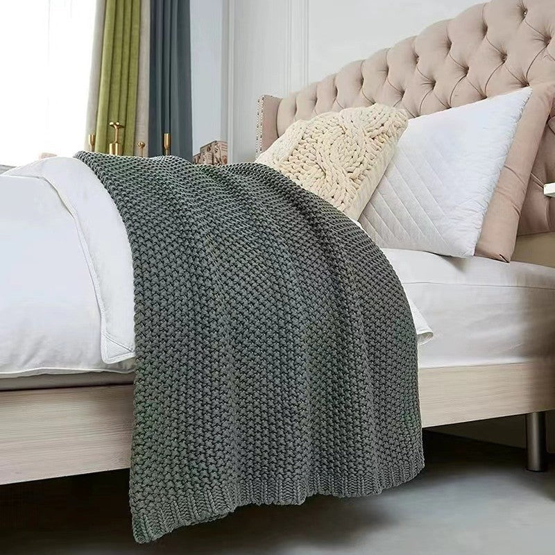Knit Blanket – Cozy Office & Sofa Throw for AC Naps, Travel, and Home