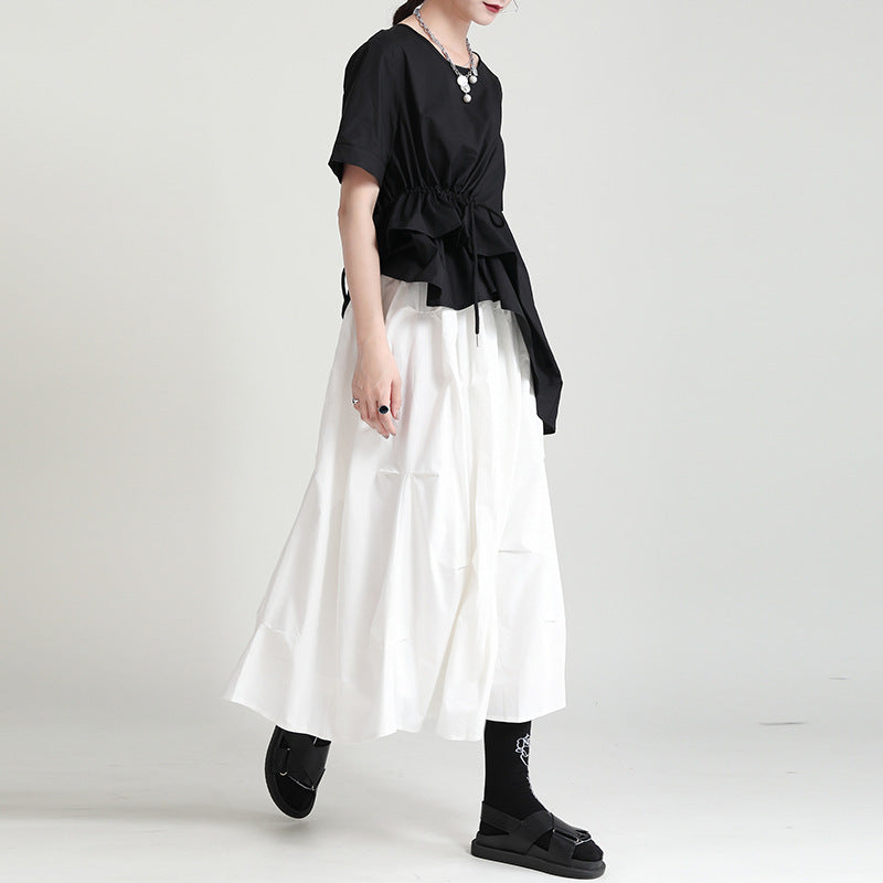Women's High Waist A-Line Midi Skirt