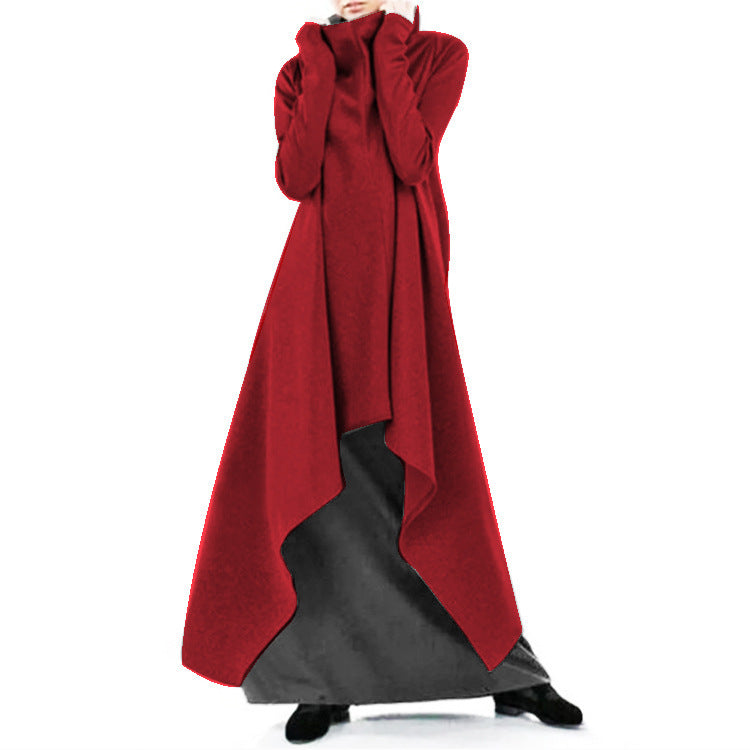 Women Irregular Turtleneck Sporting Long Hoodies-Cozy Dresses-Free Shipping at meselling99