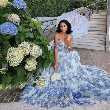 Elegant Off-Shoulder Long Chiffon Dress for Women