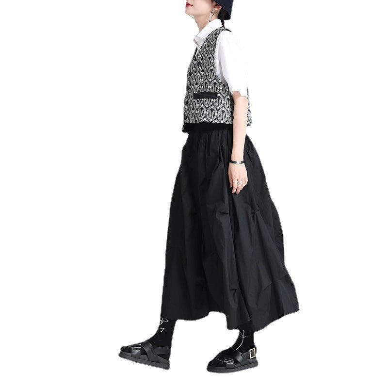 Women's High Waist A-Line Midi Skirt