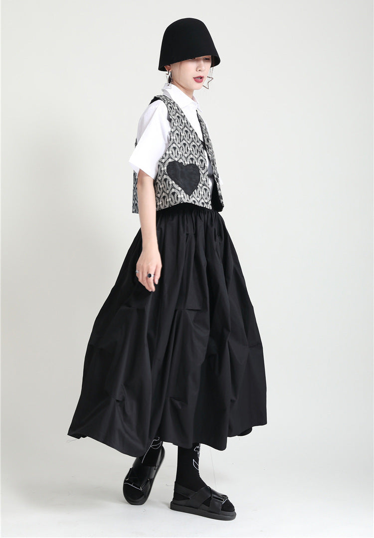 Women's High Waist A-Line Midi Skirt