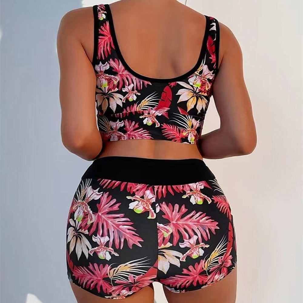 Sexy Floral Print Summer Boxer Swimsuits