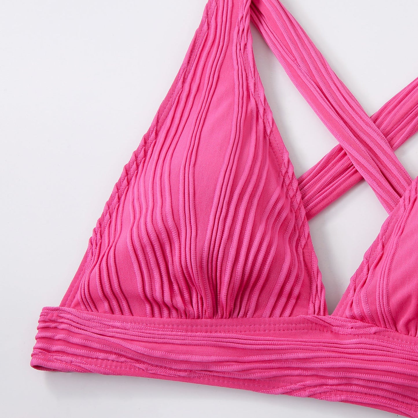 3D Striped High-Waist Two Pieces Bikini Bottom – Multicolor