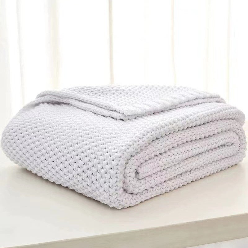 Knit Blanket – Cozy Office & Sofa Throw for AC Naps, Travel, and Home