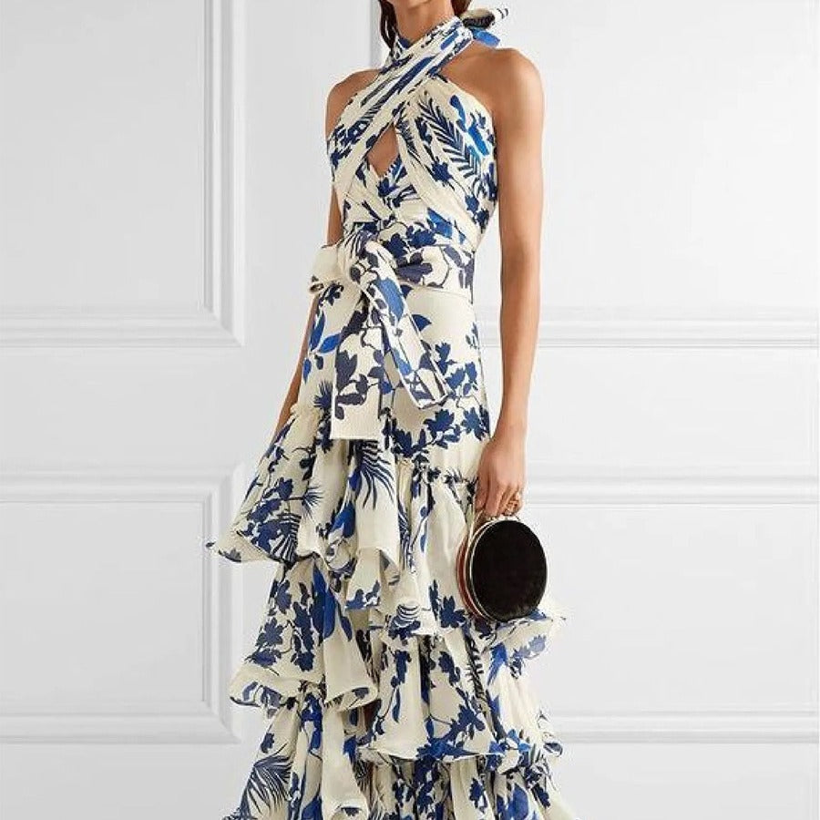 Designed Bohemian Summer Vacation Print Dress