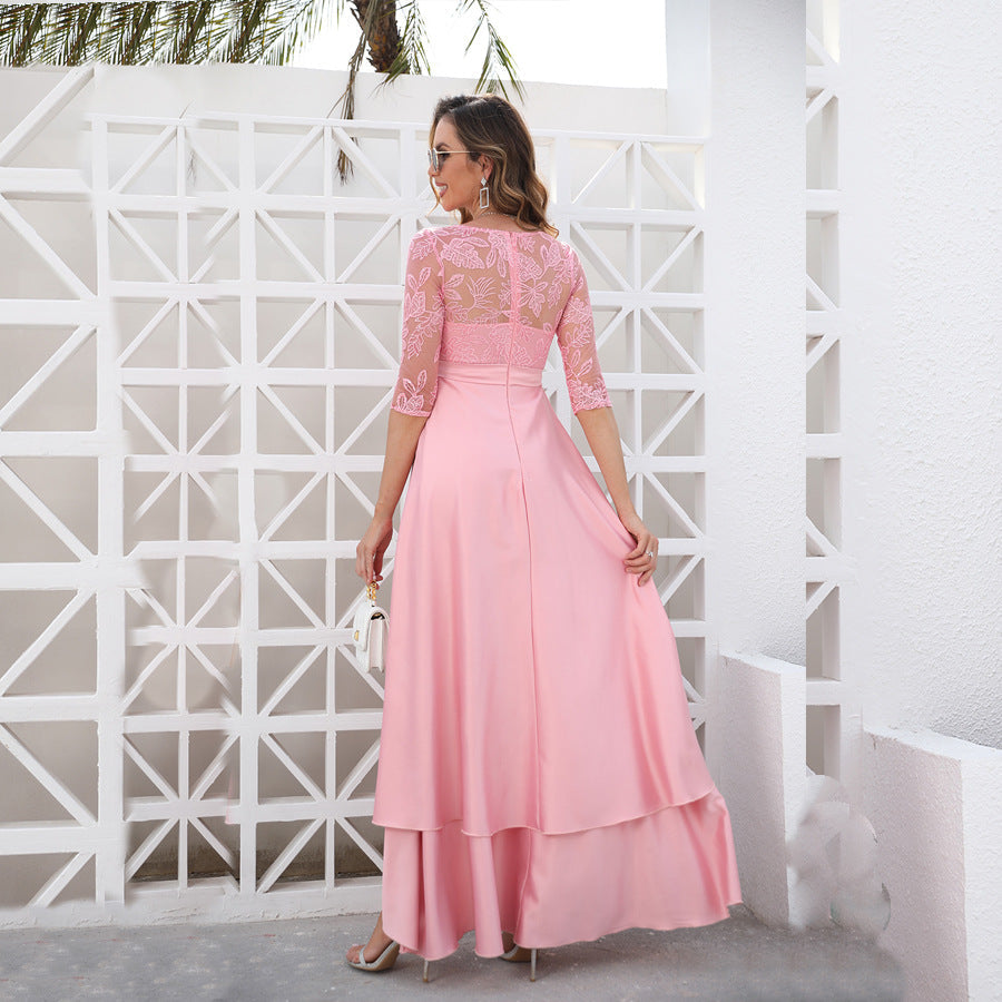 Elegant Lace Party Dresses with Brush Tail-Dresses-Free Shipping at meselling99