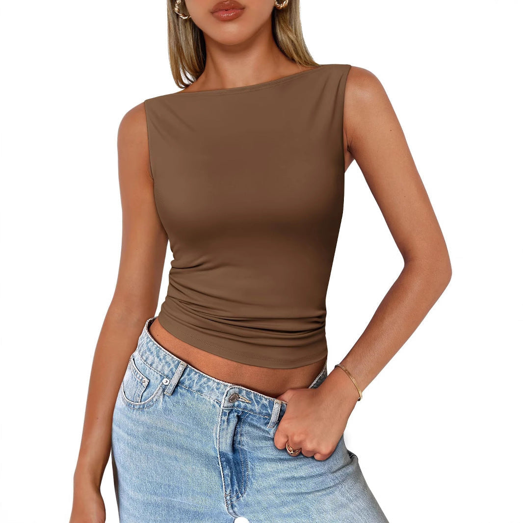 Sleeveless Crop Top – Sexy Fitted Tank for Women
