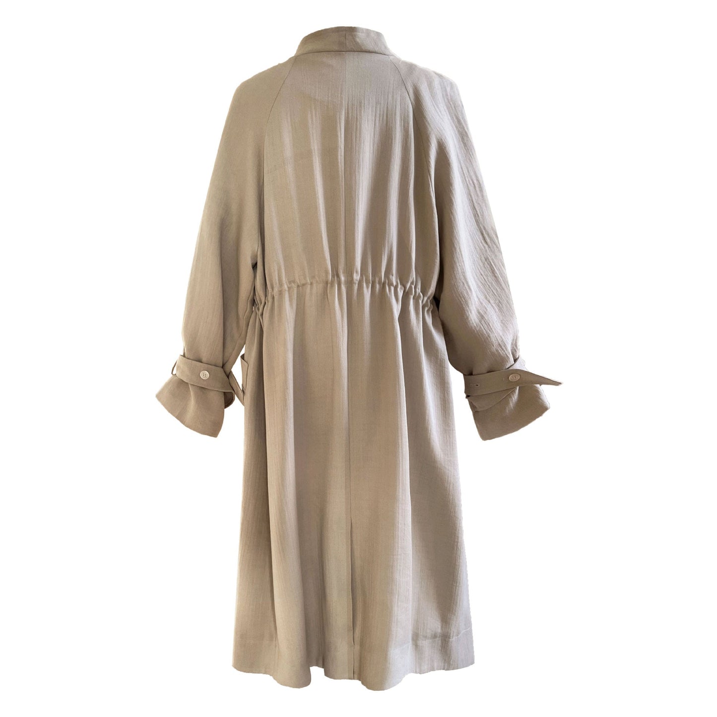 Women's Knee-Length Linen Trench Coat