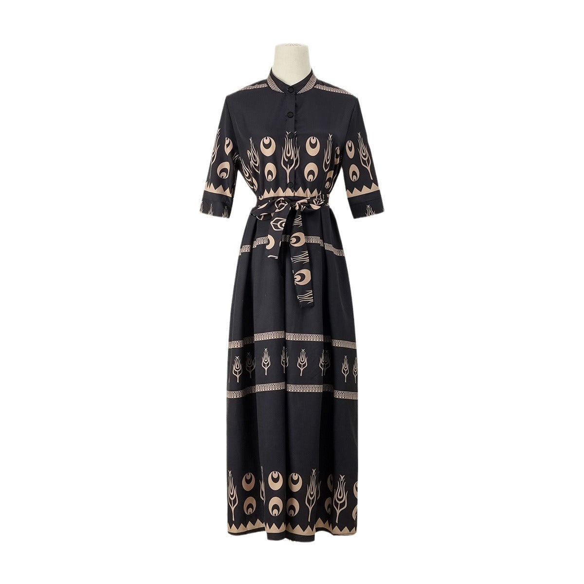 Women's Summer Boho Floral Print Short Sleeve Dress