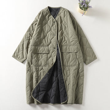 Plus-Size Vintage Cotton-Linen Cardigan Coat