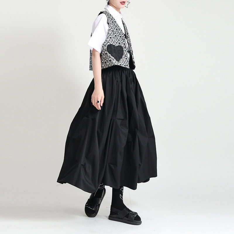 Women's High Waist A-Line Midi Skirt
