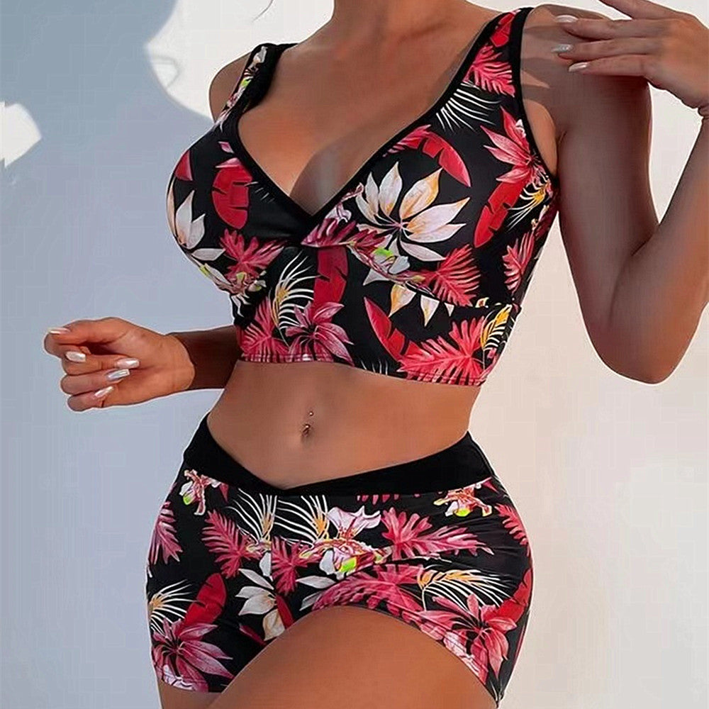Sexy Floral Print Summer Boxer Swimsuits
