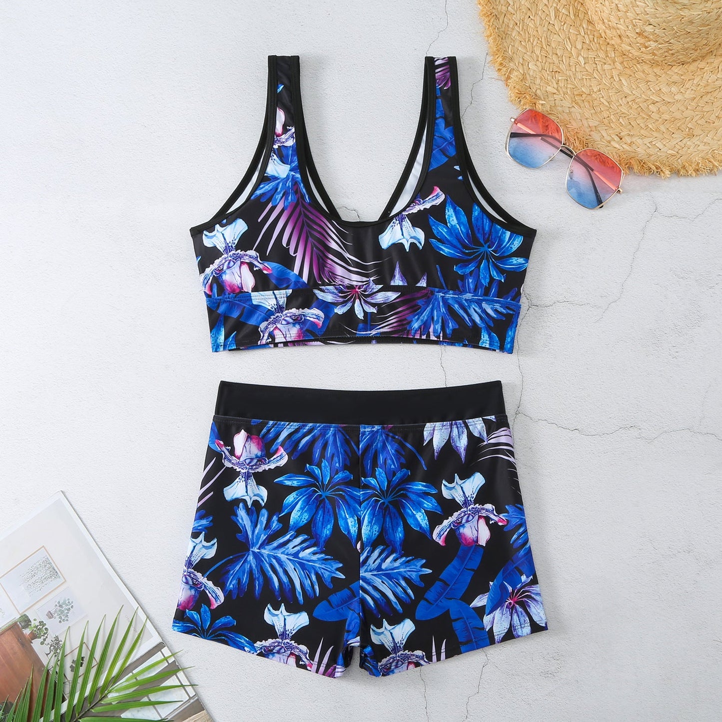 Sexy Floral Print Summer Boxer Swimsuits