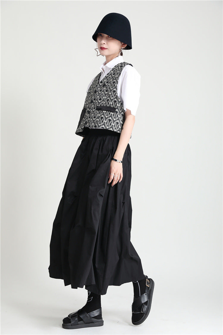 Women's High Waist A-Line Midi Skirt