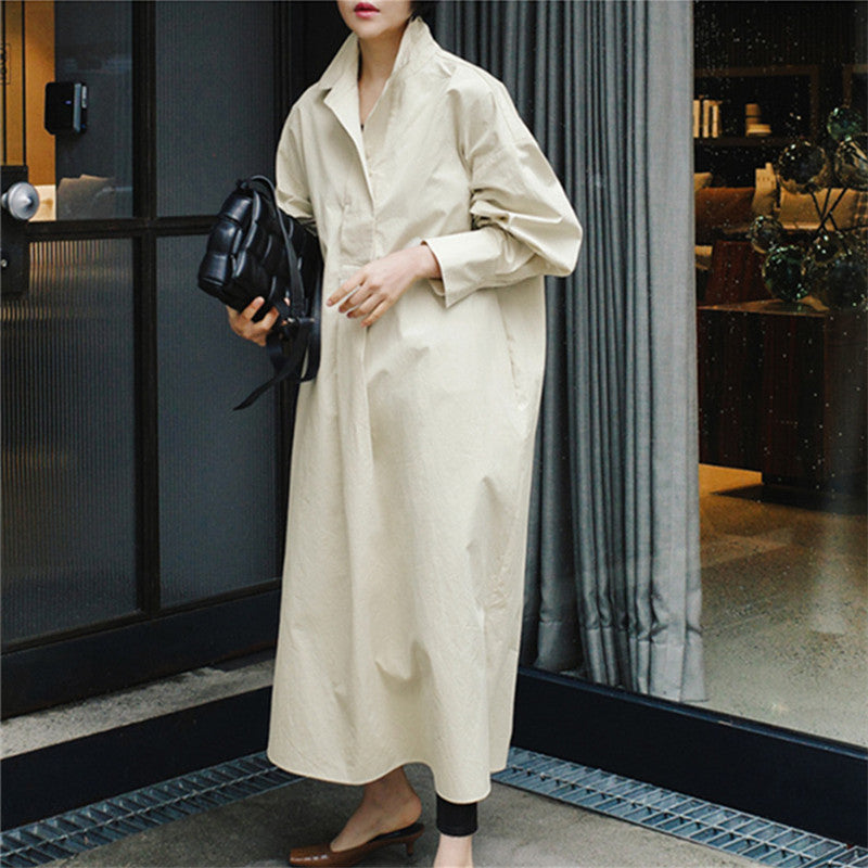 Class Bowknot Long Sleeves Maxi Shirt Dresses-Cozy Dresses-Free Shipping at meselling99