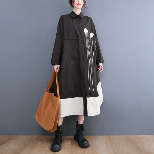 Elegant Long Sleeves Shirt Dresses for Women-Dresses-Black-L-Free Shipping at meselling99