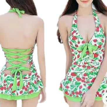 Women's Strawberry Print One-Piece Swimsuit