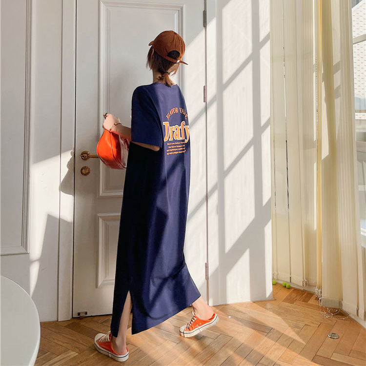 Summer Plus Sizes Long Casual T Shirts Dresses-Dresses-Free Shipping at meselling99