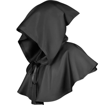 Halloween Men's Black Medieval Hooded Cloak 3pcs/Set