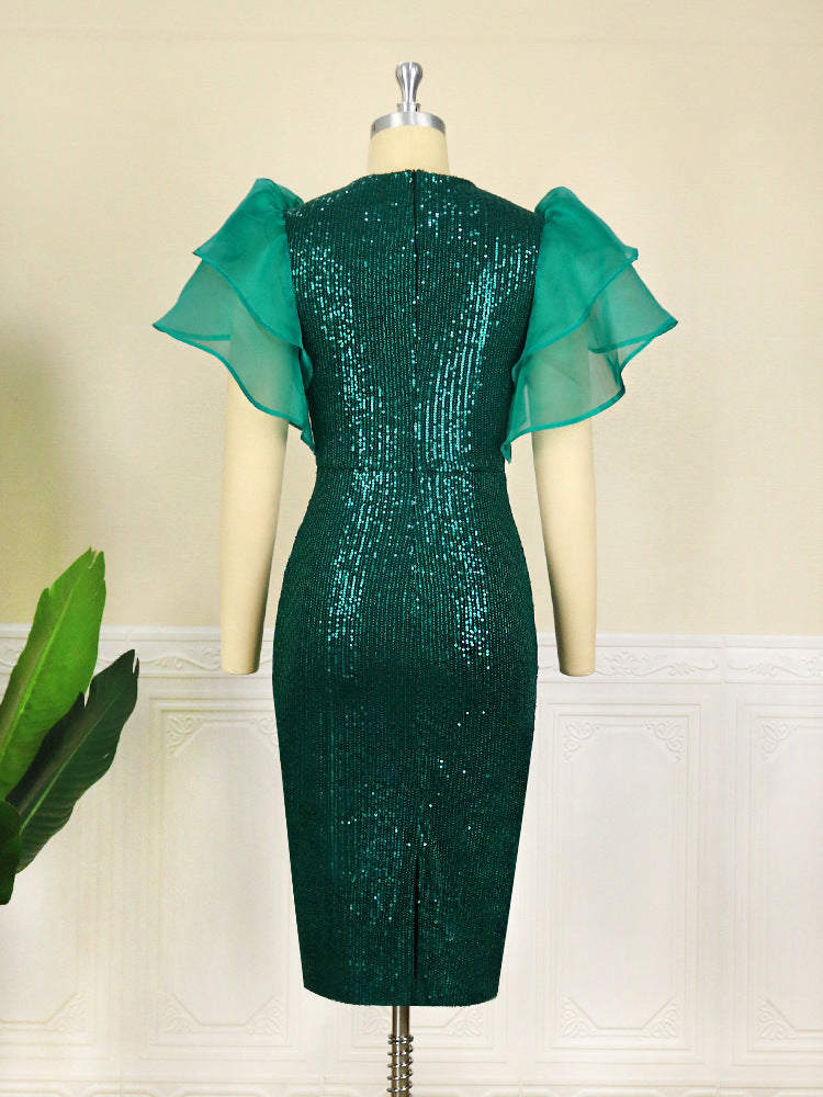 Sexy See Through Green Evening Party Dresses-Dresses-Free Shipping at meselling99