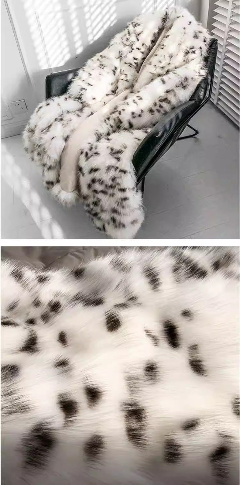 Women's Long Leopard Print Fur Coat
