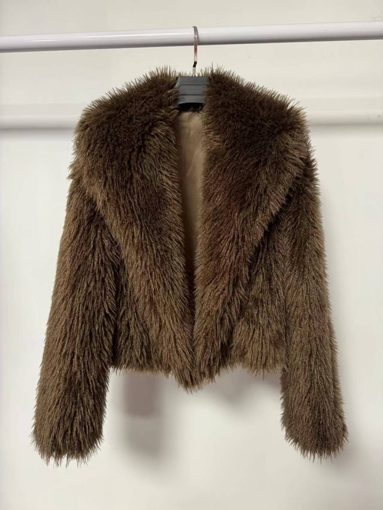 Stylish Short Eco-Friendly Faux Fur Jacket