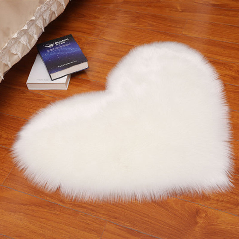 Heart Shaped Fluffy Area Rugs Bedroom Living Room Floor Mats for Home Decor