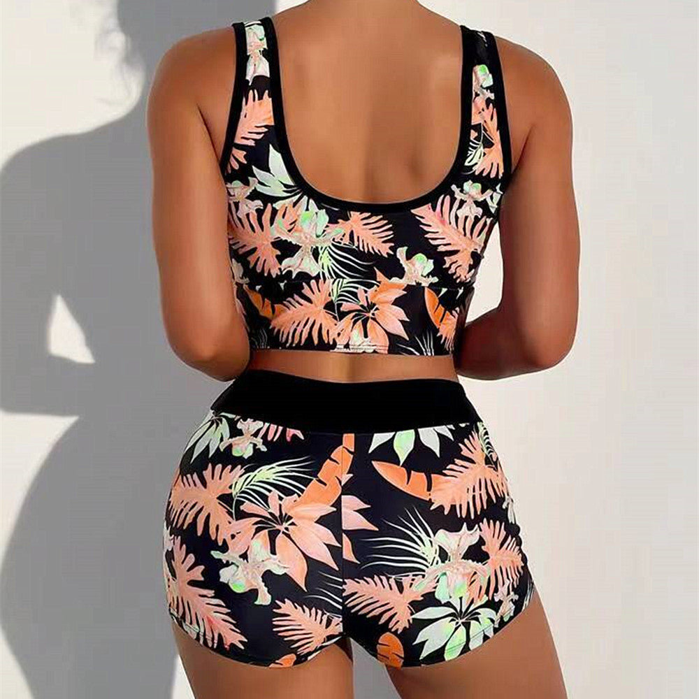 Sexy Floral Print Summer Boxer Swimsuits