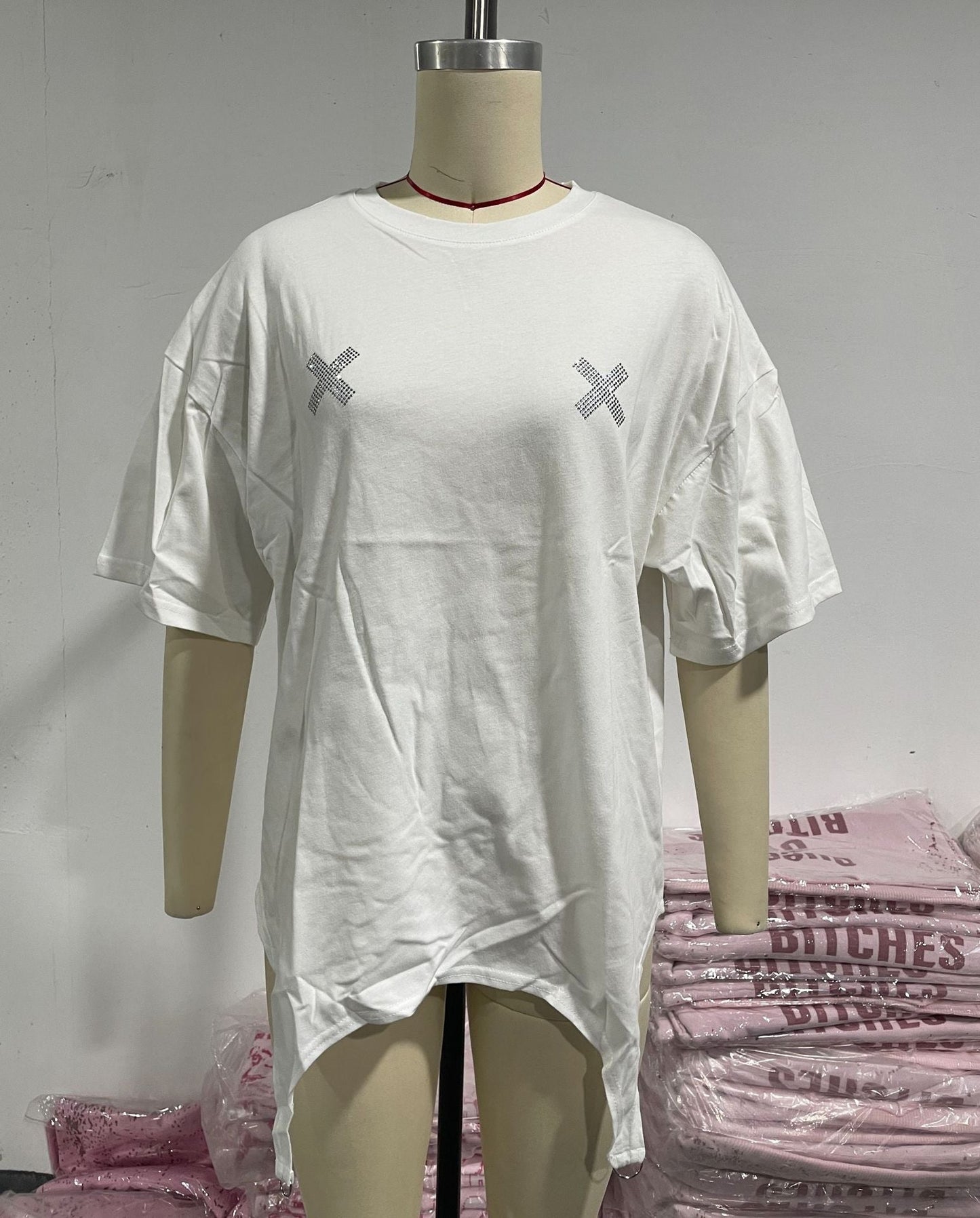 Designed Irregular Short Sleeves T Shirts