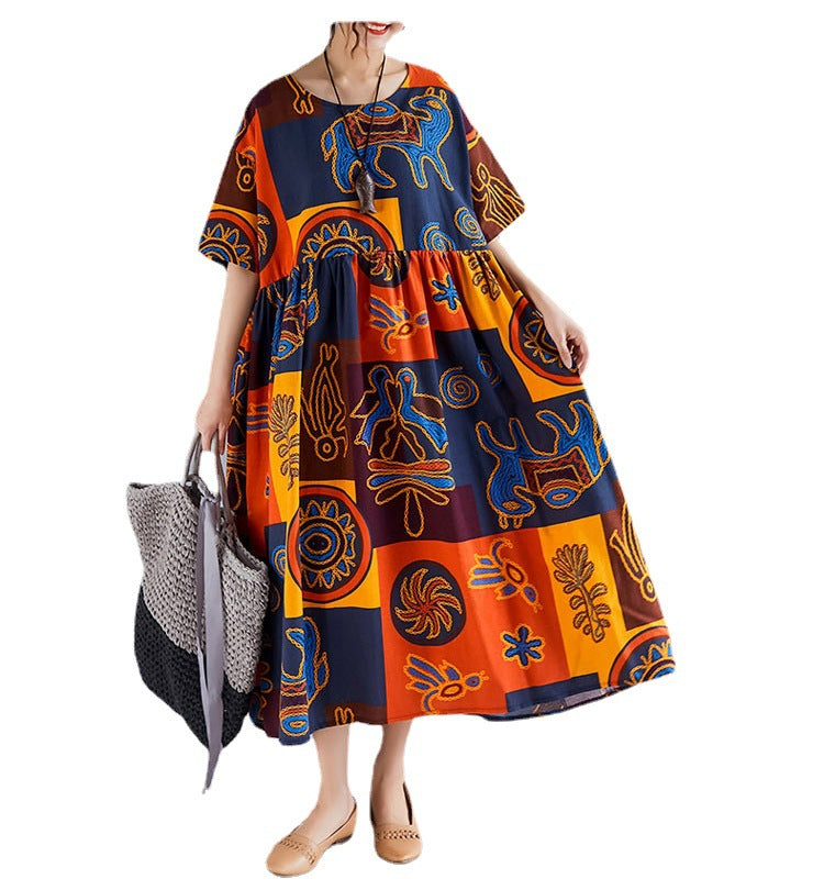 Vintage Short Sleeveless Loose Plus Sizes Dresses-Dresses-The same as picture-One Size-Free Shipping at meselling99