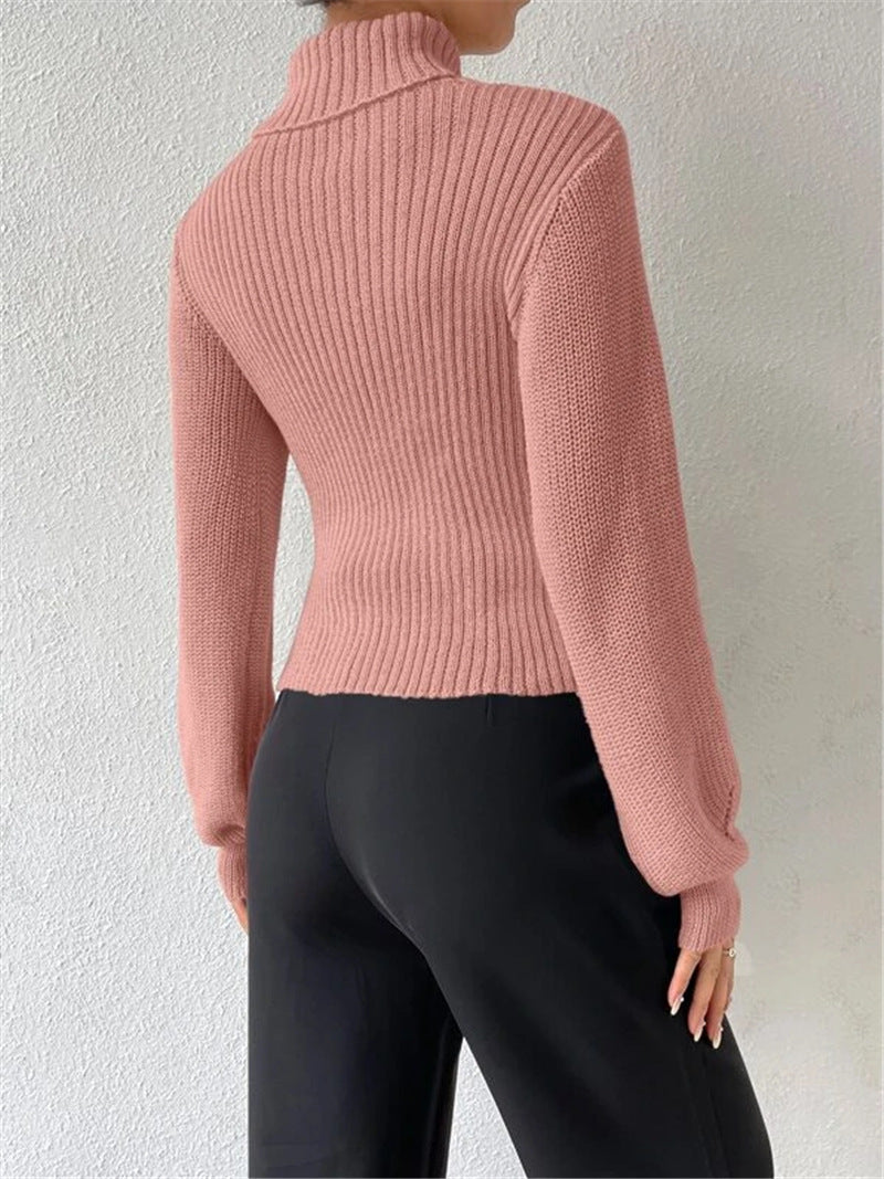 Sexy High Neck Short Knitted Sweaters