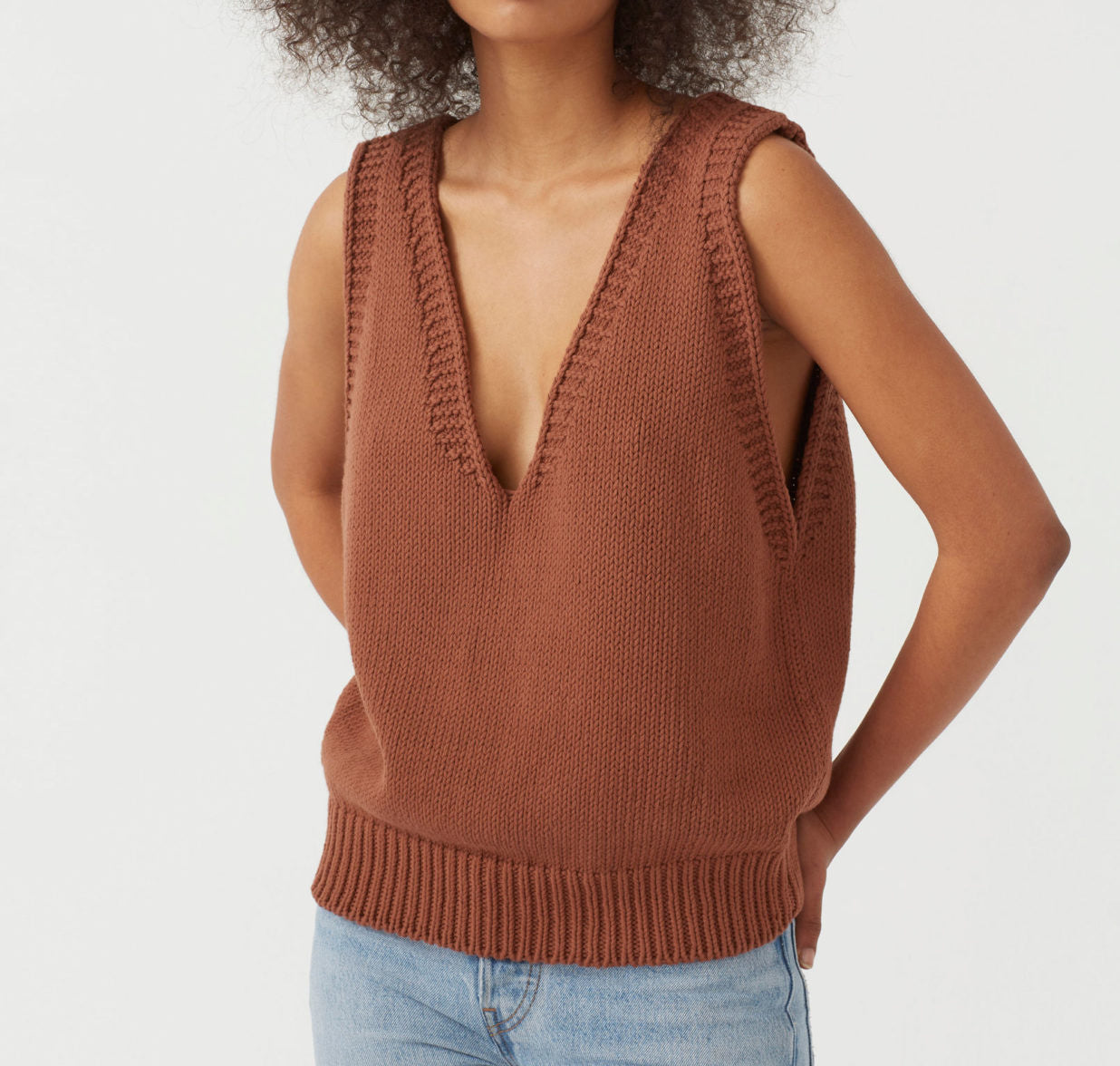 Sexy V Neck Sleeveless Knitted Vest