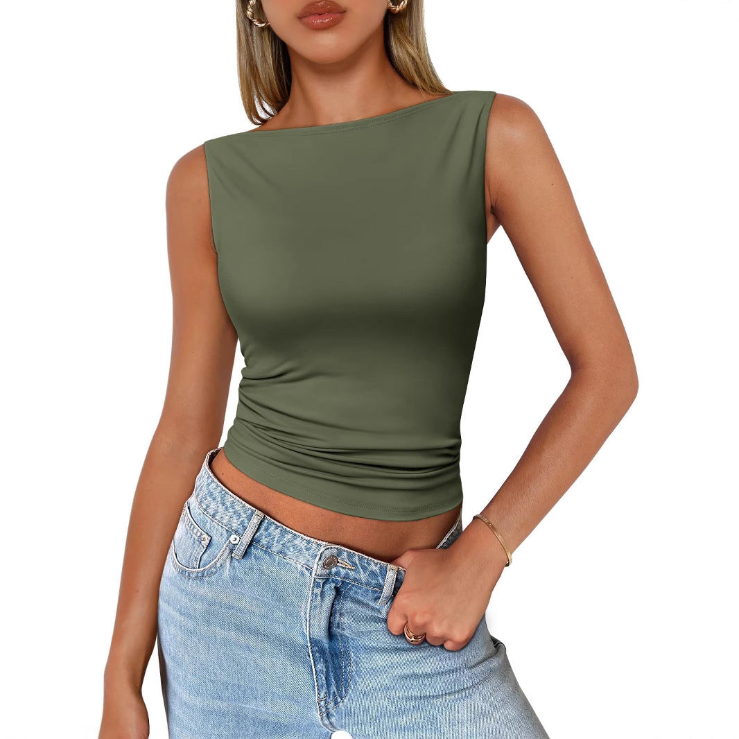 Sleeveless Crop Top – Sexy Fitted Tank for Women