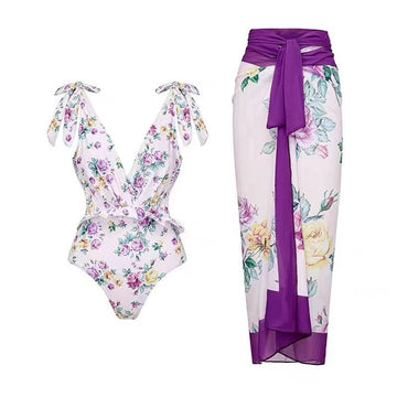 Slimming One-Piece with Long Cover-Up Dress