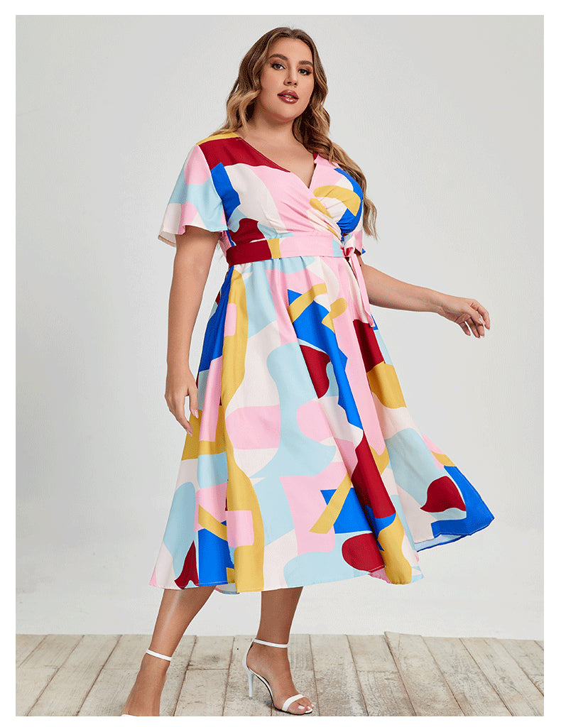 Summer Short Sleeves Plus Sizes Dresses-Dresses-Free Shipping at meselling99