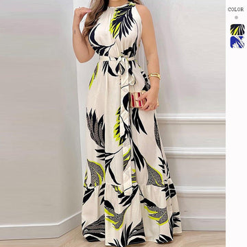 Summer Off-Shoulder Tie-Front Floral Print Ruffle Dress