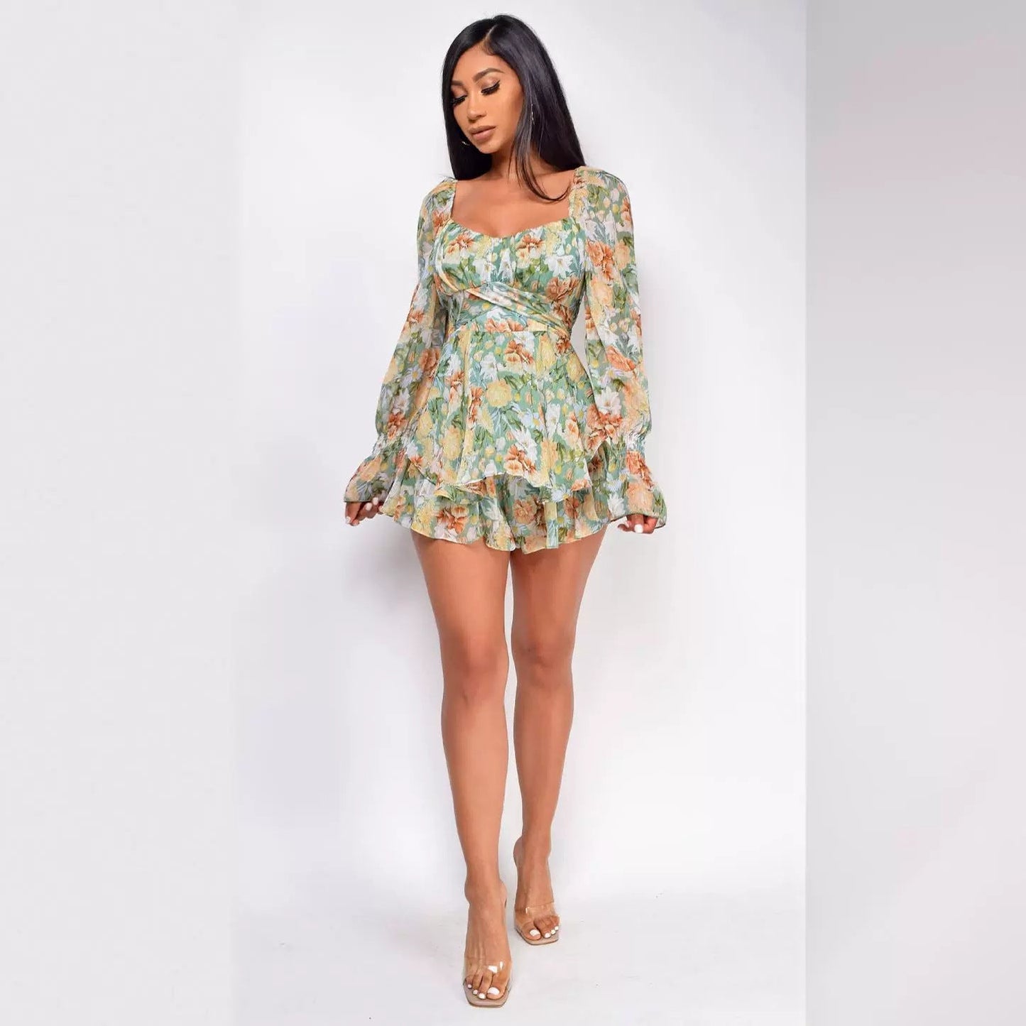 Sexy Backless Square Neckline Short Mini Dresses