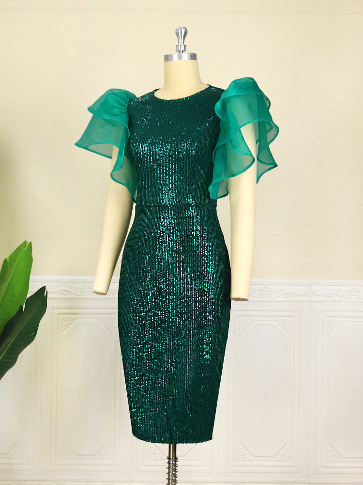Sexy See Through Green Evening Party Dresses-Dresses-Free Shipping at meselling99